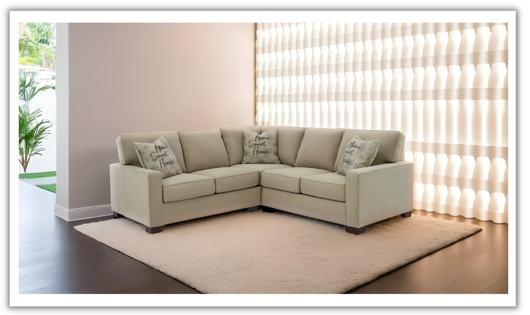 Modern Heritage Lucina 2- Piece Fabric Sectional Sofa In Quartz-jennifer furniture