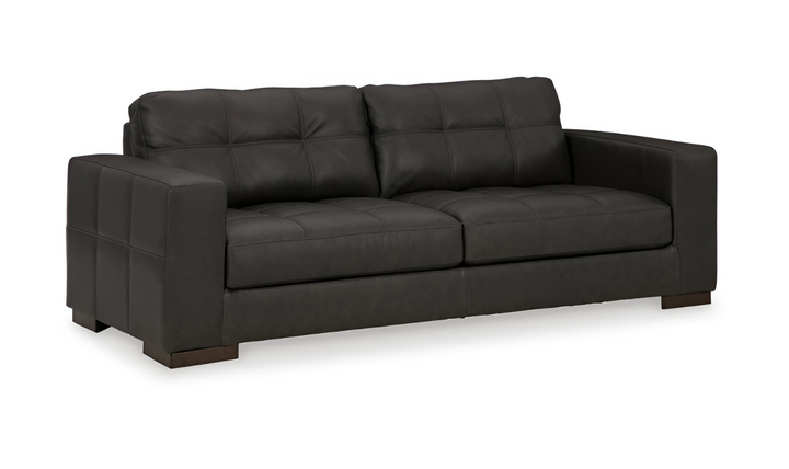 Modern Heritage Luigi 2-Seater Leather Sofa in Thunder Black