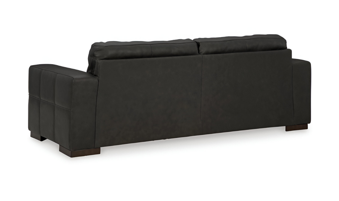 Ashley  Luigi 2-Seater Leather Sofa in Thunder Black