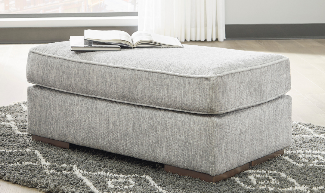 Ashley  Mercado Light Gray Fabric Ottoman