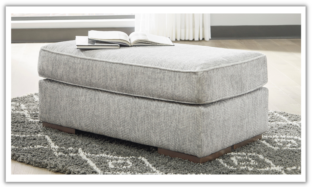 Ashley  Mercado Light Gray Fabric Ottoman