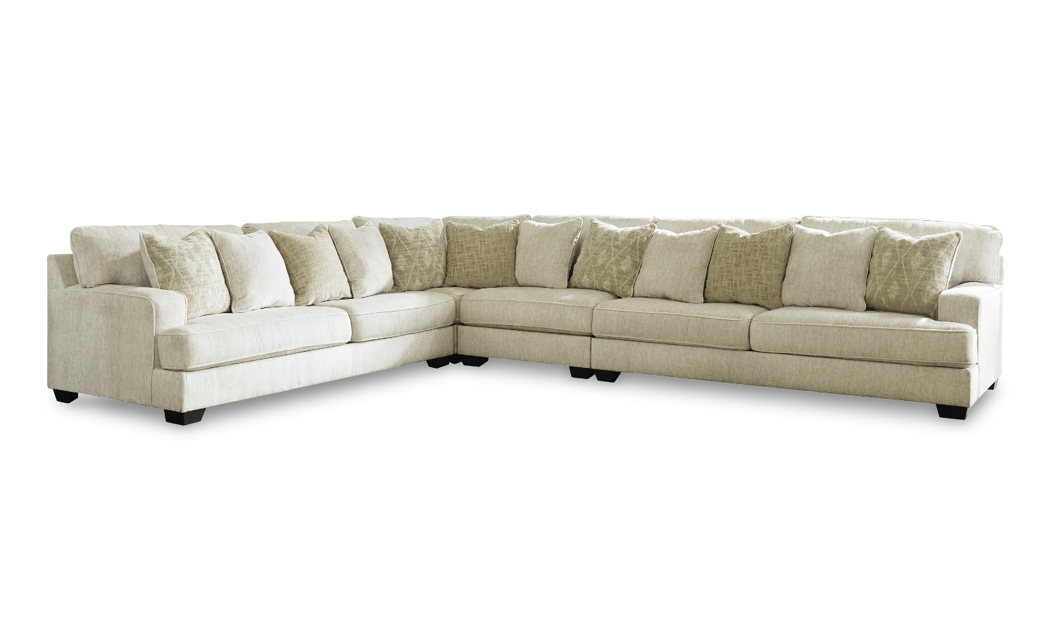 Modern Heritage Rawcliffe L-Shaped Parchment Fabric Sectional Sofa-Jennifer Furniture