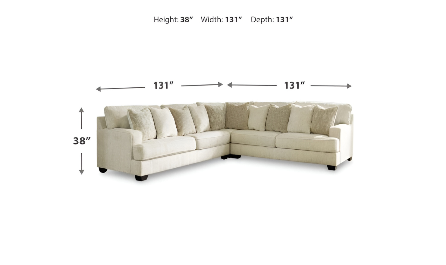 Modern Heritage Rawcliffe L-Shaped Parchment Fabric Sectional Sofa-Jennifer Furniture