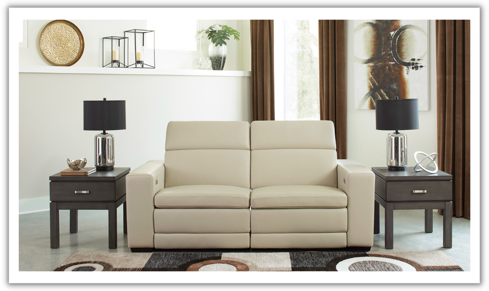 Modern Heritage Texline Leather Power Reclining Loveseat-Jennifer Furniture