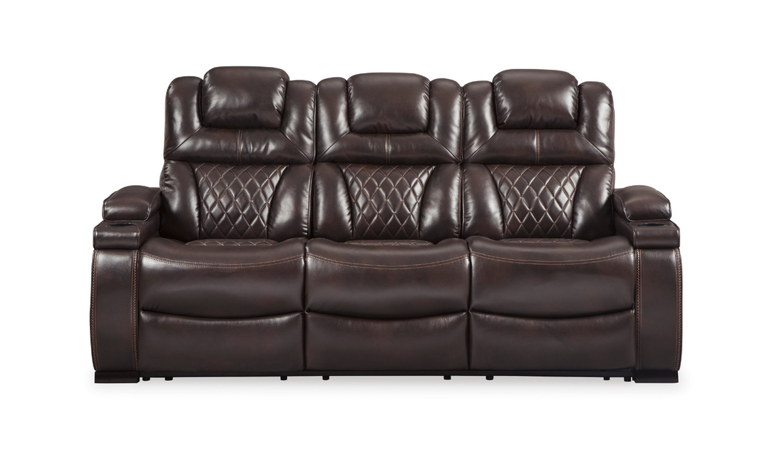 Ashley Warnerton 3-Seater Power Reclining Sofa with Adjustable Headrest