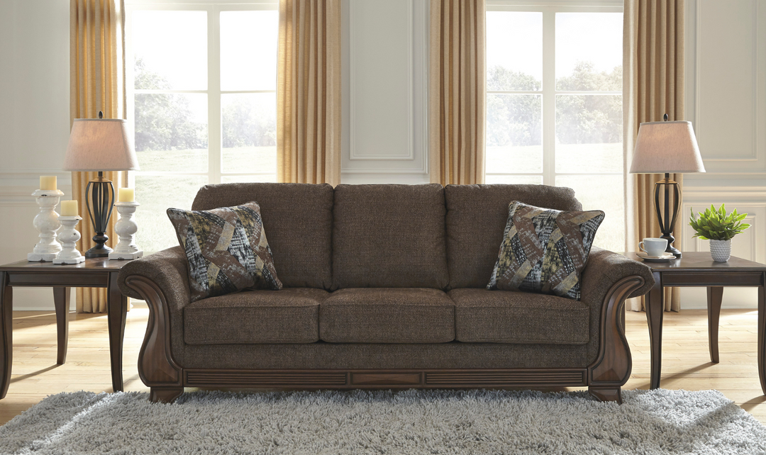 Ashley  Miltonwood 3-Seater Stationary Fabric Sofa in Teak