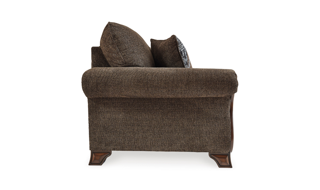 Ashley  Miltonwood 3-Seater Stationary Fabric Sofa in Teak