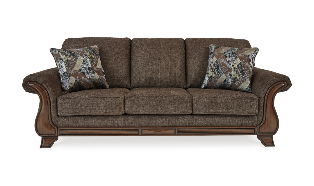 Ashley  Miltonwood 3-Seater Stationary Fabric Sofa in Teak