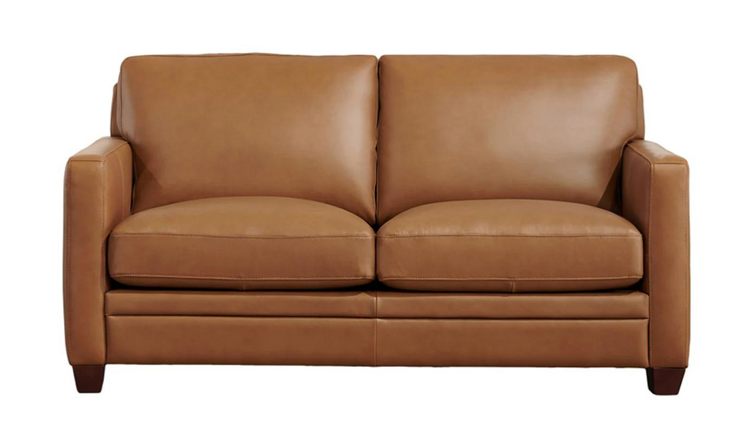 Naples 2-Seater Leather Loveseat With Track Arms-Jennifer Furniture