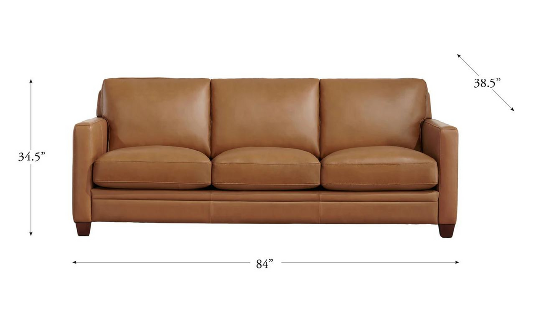 Naples 3-Seater Leather Sofa With Track Arms-Jennifer Furniture