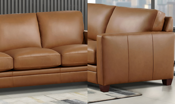 Naples 3-Seater Leather Sofa With Track Arms-Jennifer Furniture