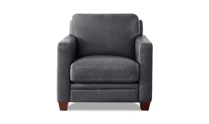 Naples Leather Chair With Track Arms-Jennifer Furniture