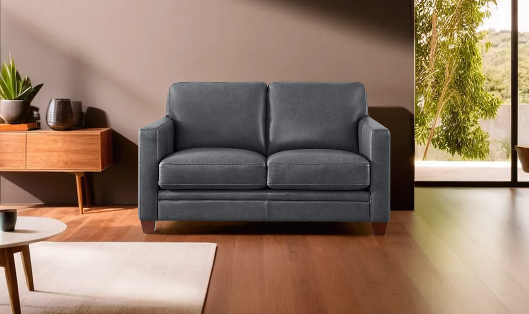 Naples 2-Seater Leather Loveseat With Track Arms-Jennifer Furniture