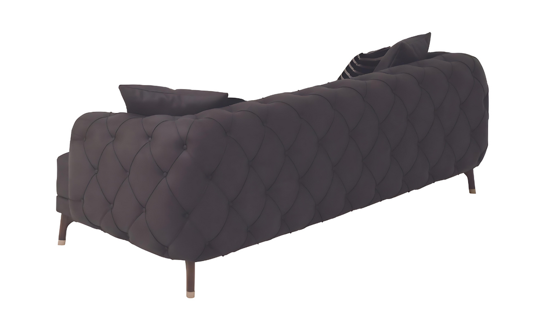 Navona 3-Seater Brown Sofa Bed With Tufted Back