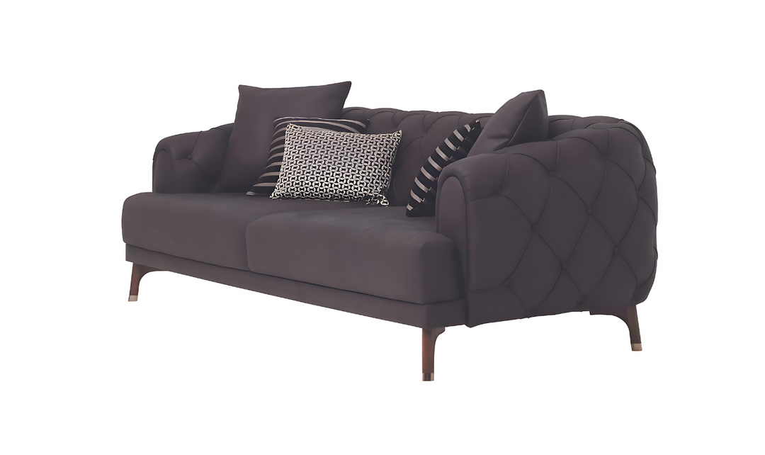 Navona 3-Seater Brown Sofa Bed With Tufted Back