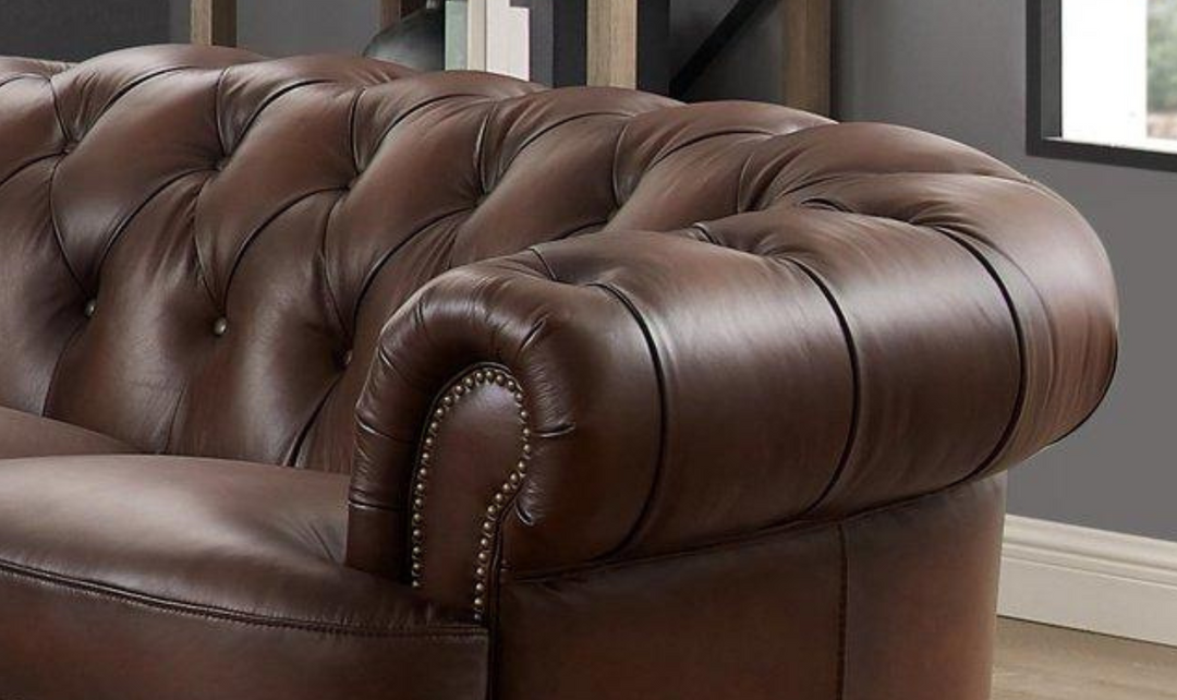 Newport Leather 2-Seater Sofa With Wooden Legs-Jennifer Furniture