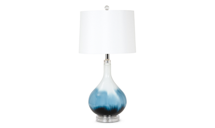 Ombre 28" Blue Tone Glass Table Lamp, (Set of 2)