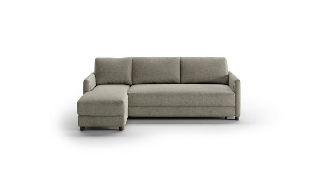 Luonto Pint L-Shaped 3-Seater Charcoal Fabric Sectional Sofa Sleeper