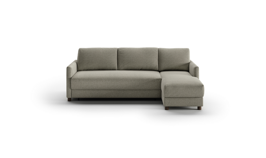 Luonto Pint L-Shaped 3-Seater Charcoal Fabric Sectional Sofa Sleeper