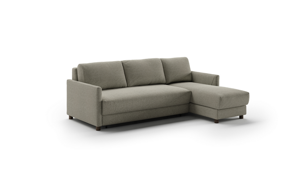 Luonto Pint L-Shaped 3-Seater Charcoal Fabric Sectional Sofa Sleeper-Jennifer Furniture