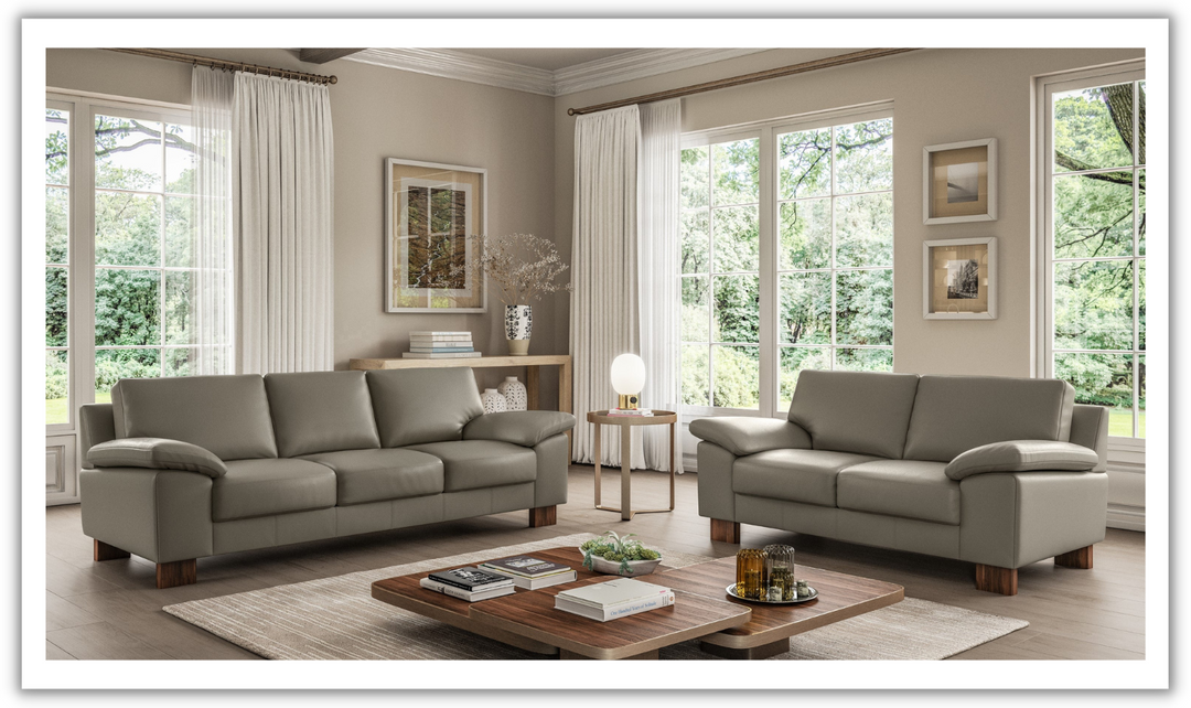 Luonto Poet Fully Padded Leather Sofa and Loveseat with HR Foam-Jennifer Furniture