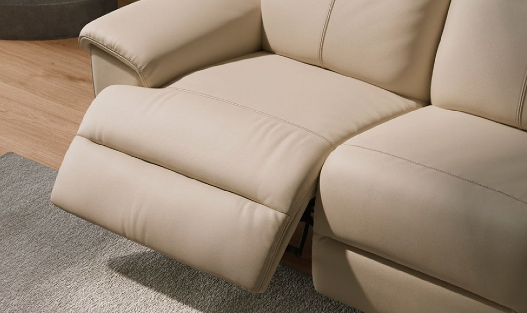 Potenza Leather Reclining Sofa with Closed Back