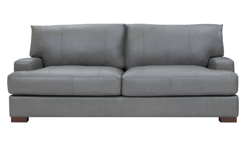 Reserve Stationary Gray Leather Full Size Sofa- jennifer furniture