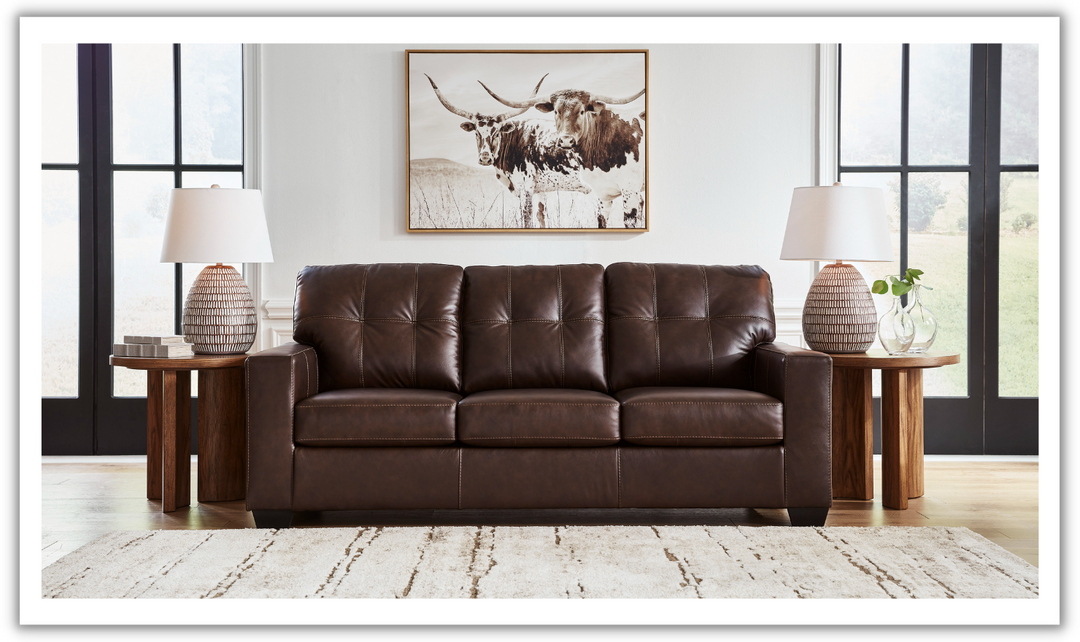 Modern Heritage Santorine Tufted Leather Queen Sleeper Sofa Jennifer Furniture