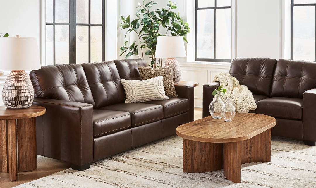 Santorine Tufted Queen Sofa Sleeper in Leather-Jennifer Furniture