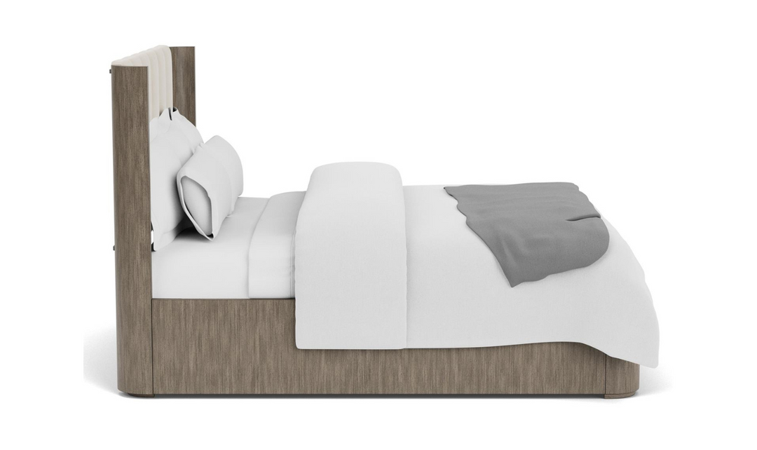 Sariel Contemporary Platform Bed with Upholstered Headboard