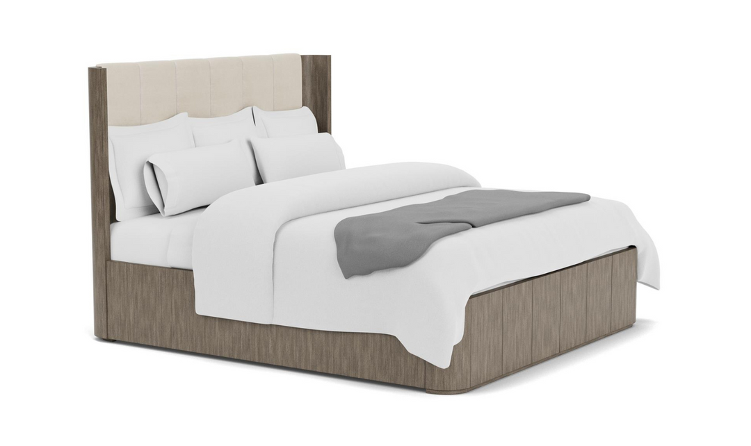 Sariel Contemporary Platform Bed with Upholstered Headboard