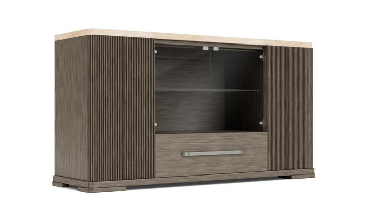 Riverside Sariel Stone Top Server With Drawers in Espresso