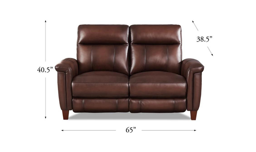 Sherwood Power Headrest Top Grain Leather Zero Gravity Reclining Loveseat