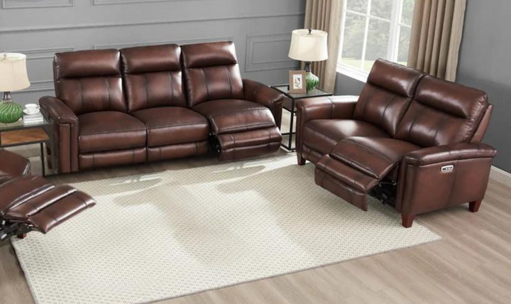 Sherwood Power Headrest Top Grain Leather Zero Gravity Recliner Living Room Set