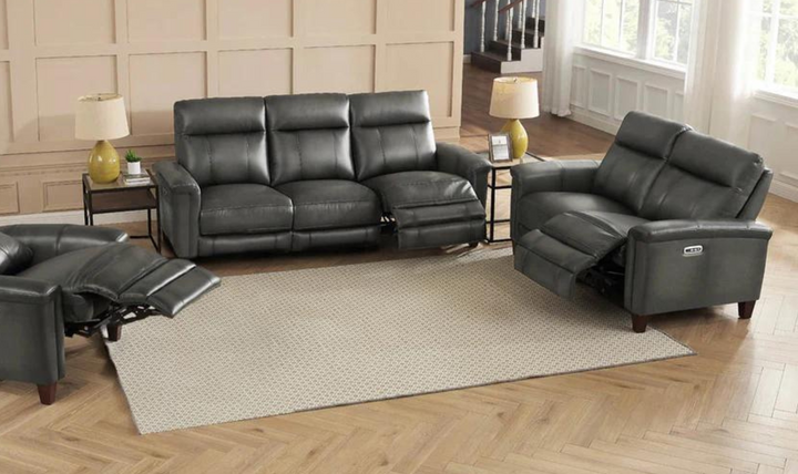 Sherwood Power Headrest Top Grain Leather Zero Gravity Recliner Living Room Set