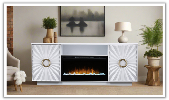 Smart Furniture Sunrise Console with Electric Fireplace