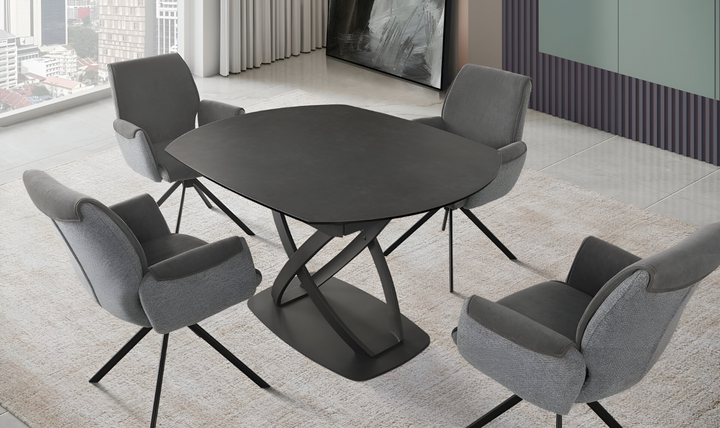 Soho Expandable Dining Table In Black- Jennifer Furniture