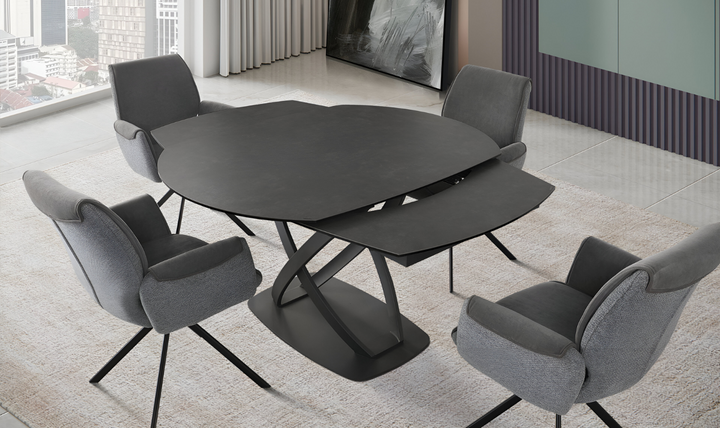 Soho Expandable Dining Table In Black- Jennifer Furniture