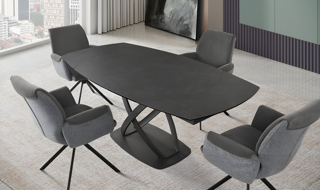 Soho Expandable Dining Table In Black- Jennifer Furniture