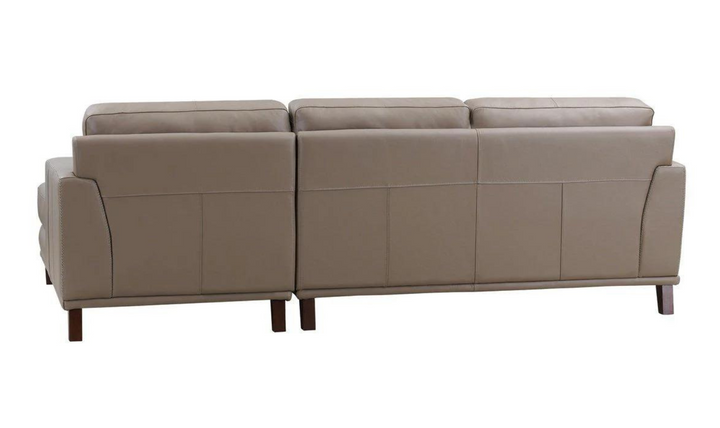 Soma L-Shape Leather Sectional Sofa in  Taupe Brown