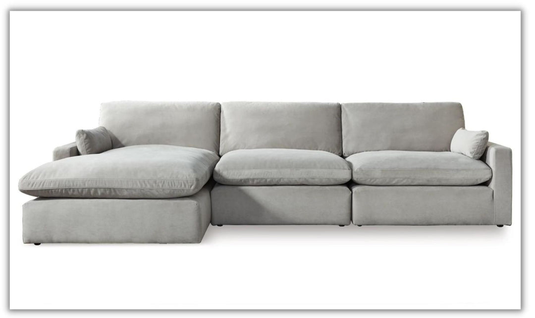 Sophie 3-Piece Stationary Sectional Sofa Chaise in Fabric