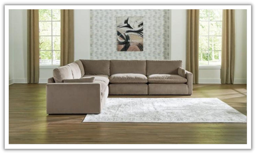 Sophie 5-Piece L-Shaped Sectional with Reversible Cushions