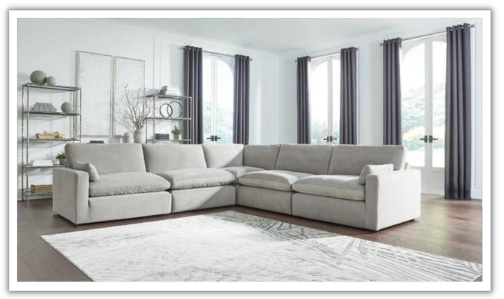 Sophie 5-Piece L-Shaped Sectional with Reversible Cushions