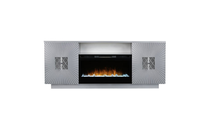 Smart Furniture Starburst TV Console with Electric Fireplace