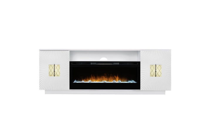 Smart Furniture Starburst TV Console with Electric Fireplace