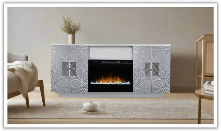 Smart Furniture Starburst TV Console with Electric Fireplace