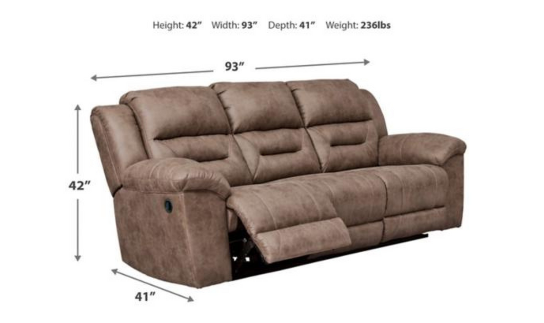 Stoneland Power Reclining Leather Sofa