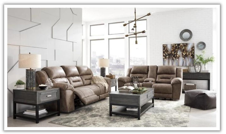 Stoneland Power Reclining Leather Sofa