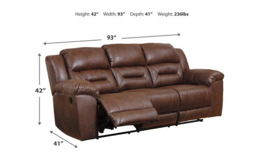 Stoneland Power Reclining Leather Sofa