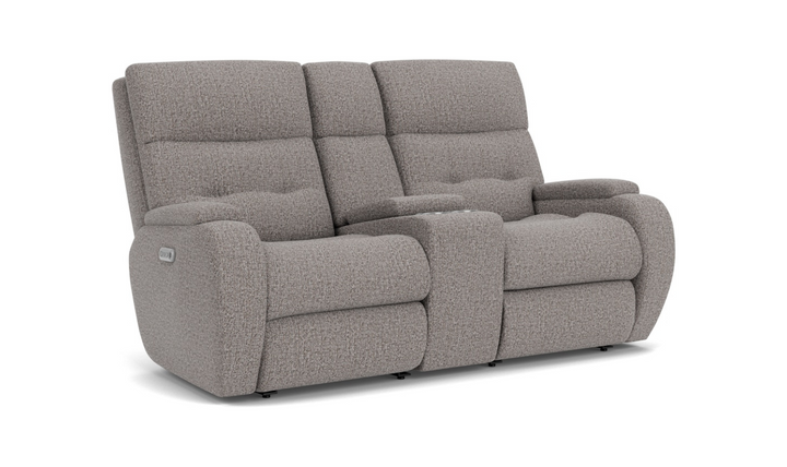 Strait Power Reclining Loveseat With Power Headrests-jenniferfurniture